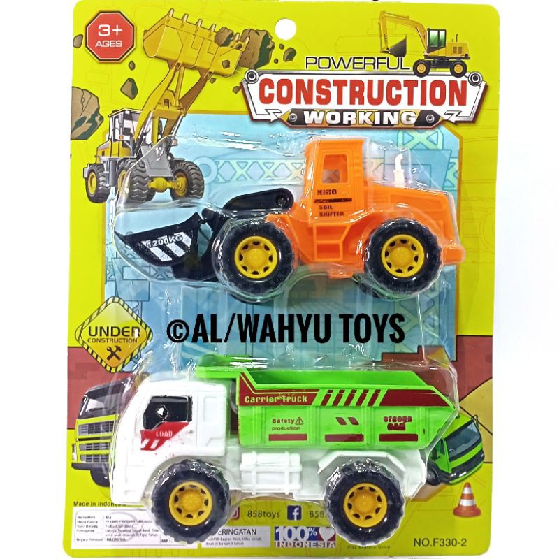 MAINAN KENDARAAN KONTRUKSI / TRUCK KONTRUKSI / BULLDOZER SET ISI 2PCS