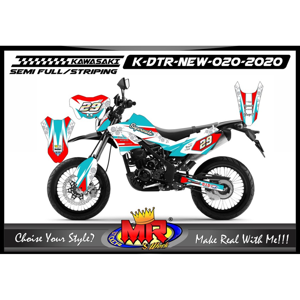 Stiker motor decal Kawasaki D-TRACKER New Hologram MaxDecal