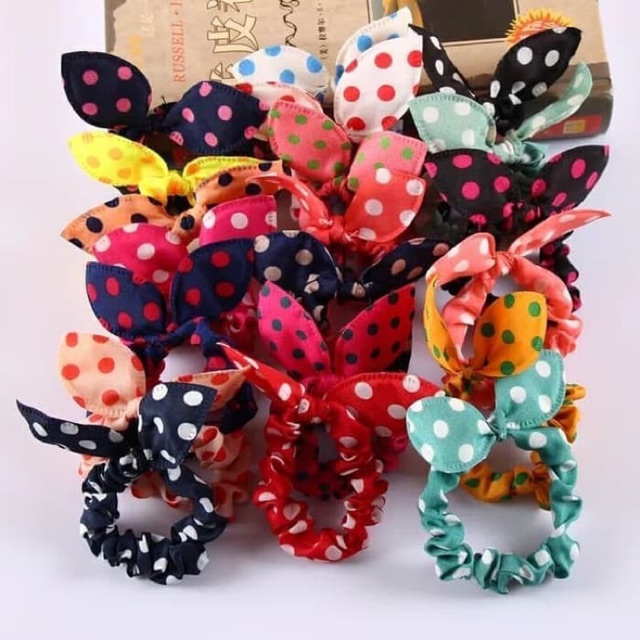 KARET RAMBUT CHIBI/IKAT RAMBUT WANITA KOREA/KUNCIR RAMBUT BUNNY-1