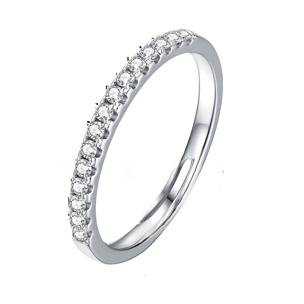 Cincin Wanita Model Tiny Zircoin Bahan Platinum