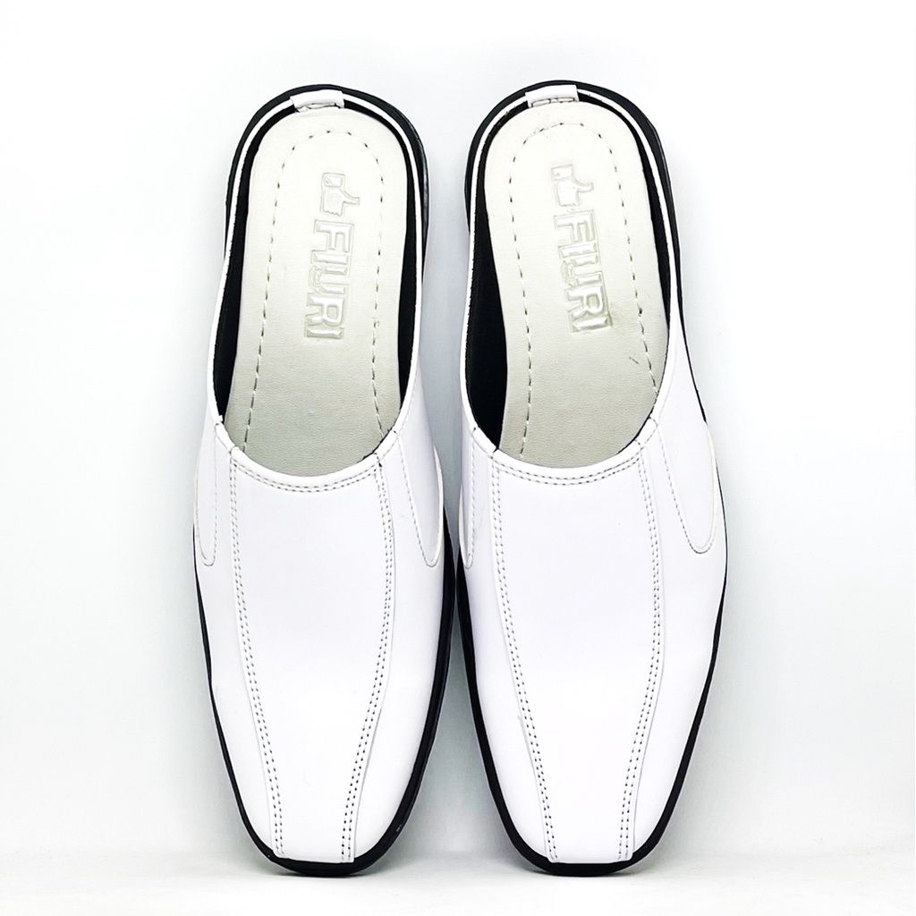 FIURI - BJ6 Hitam Coklat Putih Tangerine 38-46 - Sepatu Pantofel Selop Pria - Sepatu Formal Pria - Sepatu Pantopel Kerja Kantor Cowok Murah - Bustong Slip On Jepit Selop Nikah Promo Diskon - Slop Kulit Lebaran Hari Raya Idul Fitri - Fashion Pria Grouping