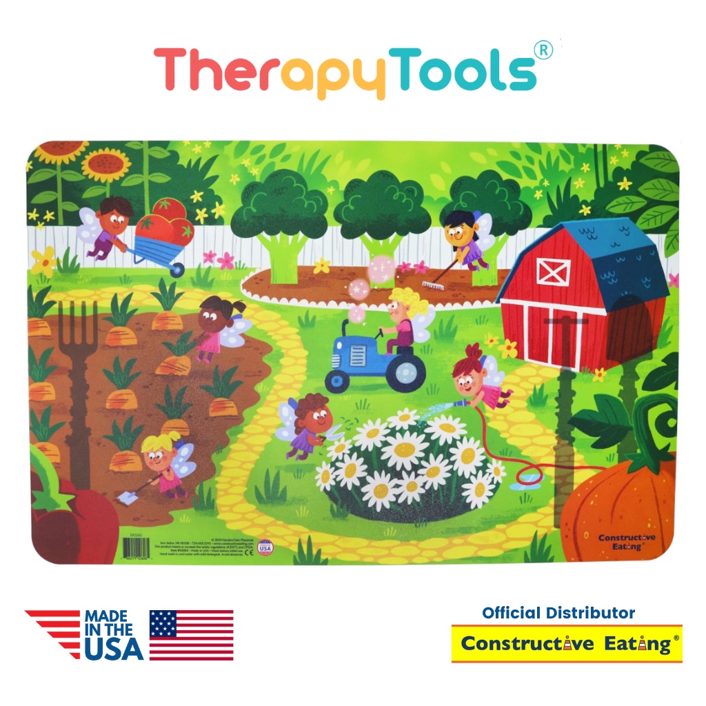 Constructive Eating - Construction Placemat, Tatakan alat latihan makan tipe konstruksi made in USA - Therapy Tools