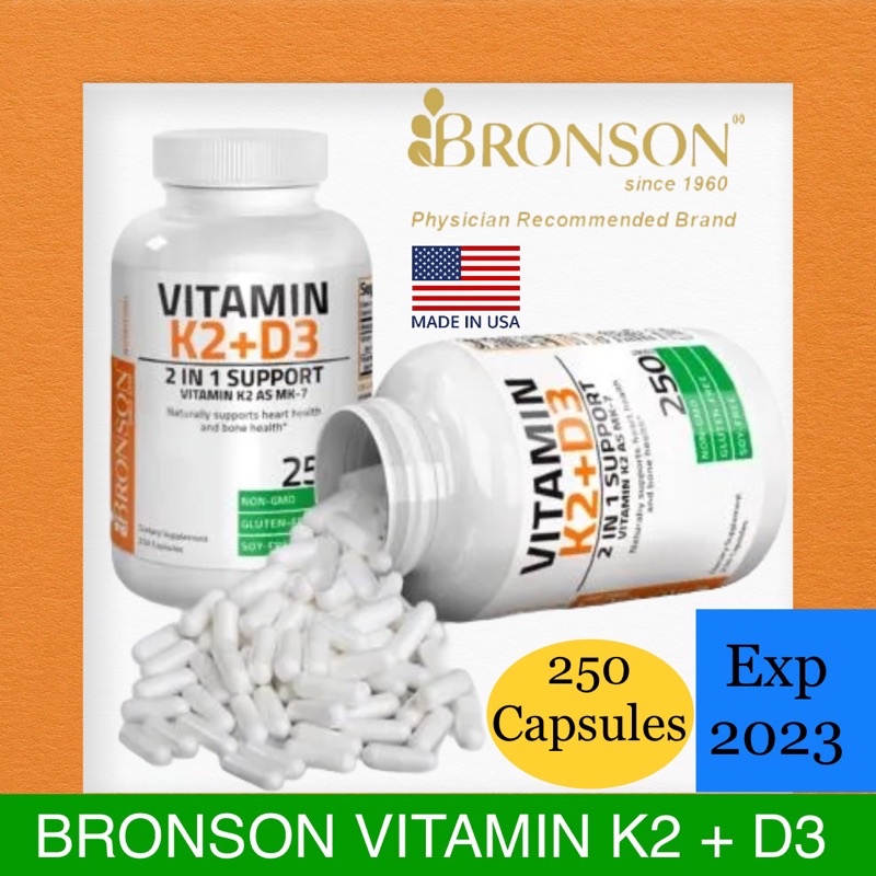 BRONSON Vitamin D3 5000 IU + K2 90 Mcg - 250 capsul