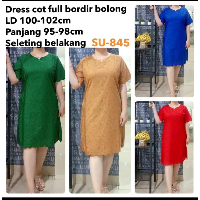 DRESS KATUN BOLONG BORDIR