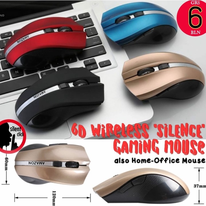 Berbagai Varian Mouse Wireless PC Komputer / Laptop Silent Slim Charger RGB / Amazon 6D / Luxury Slm