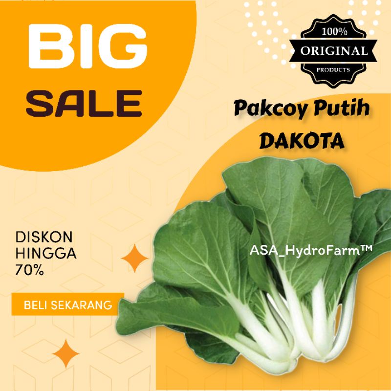 ASAHydroFarm Benih / Biji Sawi Putih White Steam / Pakcoy Putih Repacking Isi 250 biji / Sawi Dakota