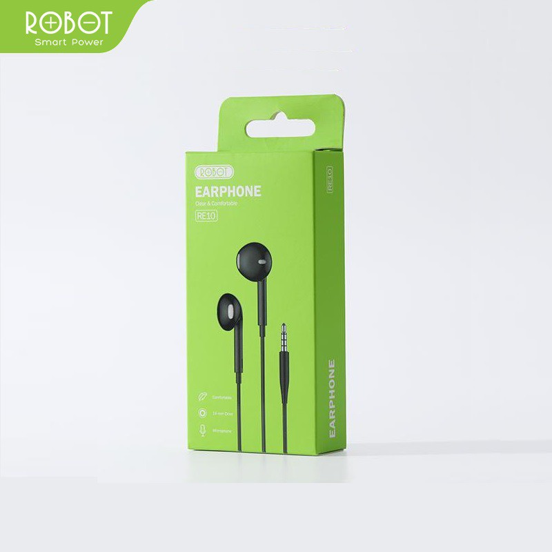 Headset Wired Robot RE10 Earphone High Sound Quality Handsfree - Garansi Resmi 1 Tahun