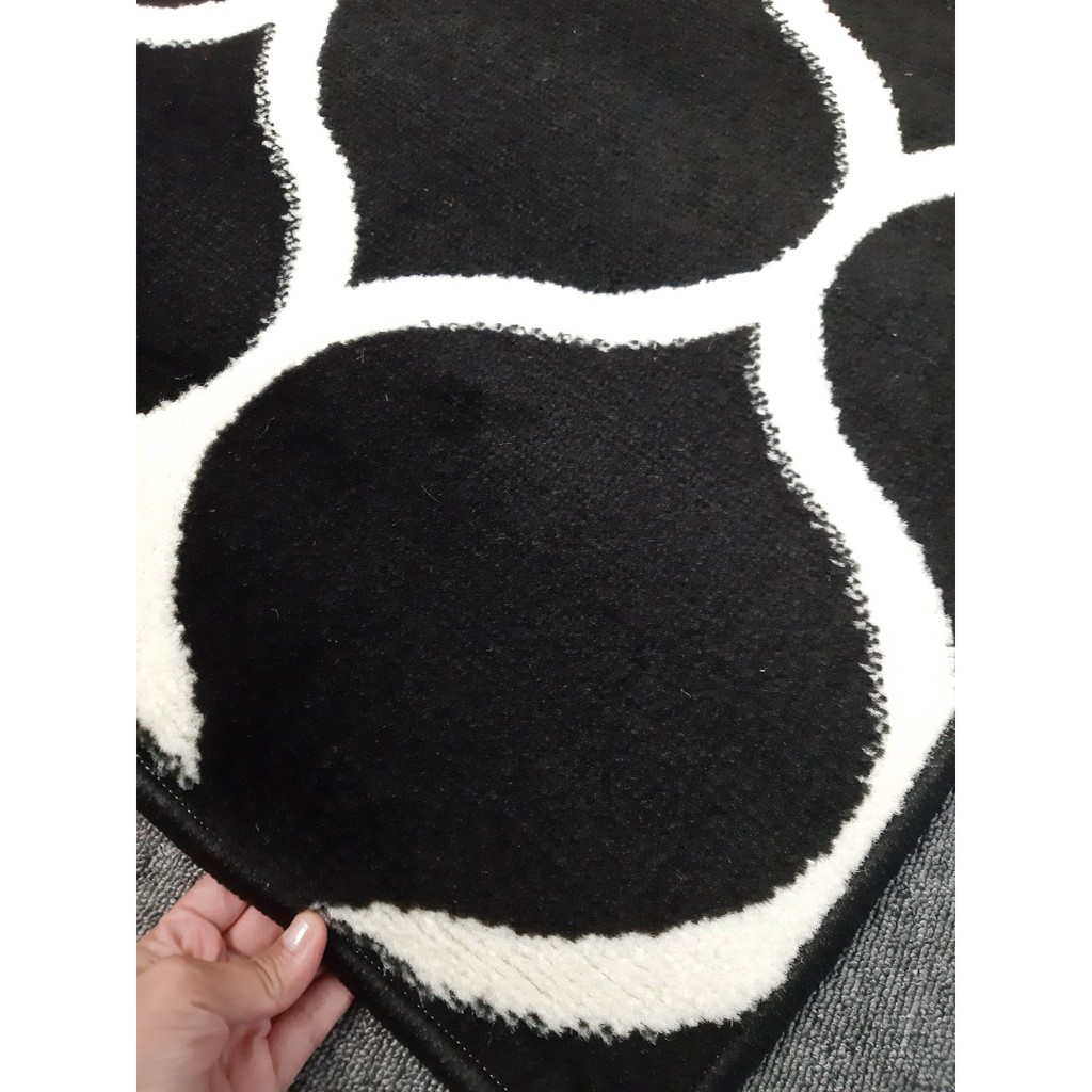 KARPET LANTAI MAROC 100X150 ALL BLACK MOTIF-6