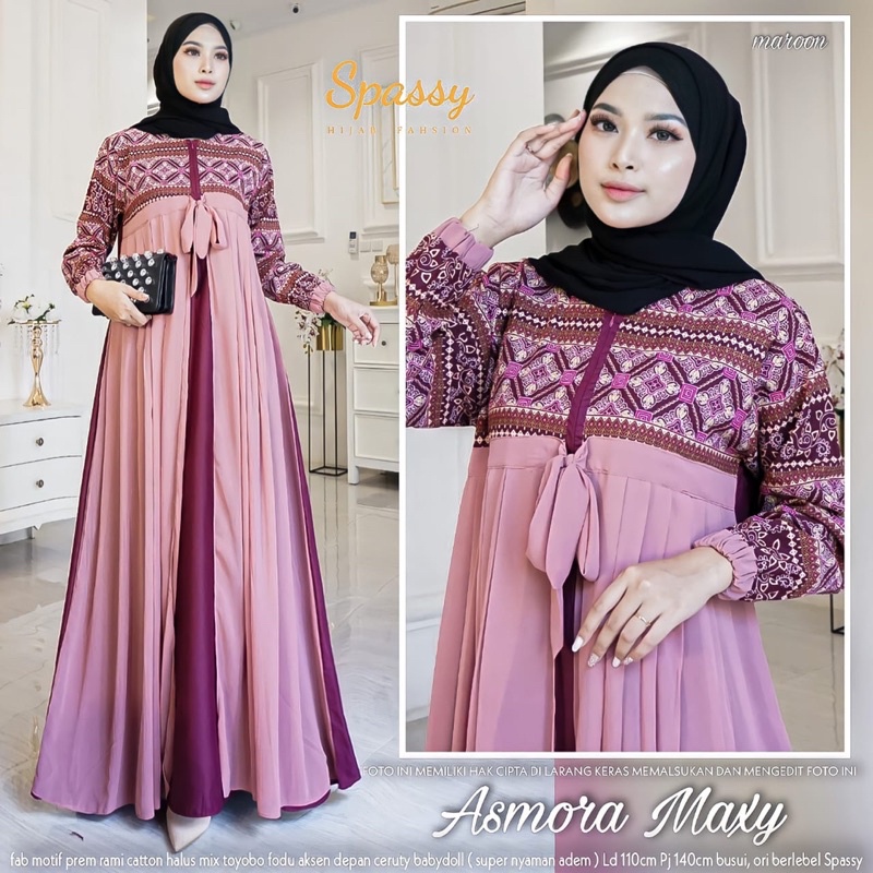 [BISA COD] ASMORA MAXY // GAMIS IBU WANITA DAN REMAJA // ORI BY SPASSY
