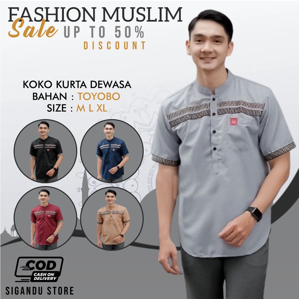 Koko Kurta FF Pakistan Lengan Pendek - Kemeja Koko Pakistan Dewasa