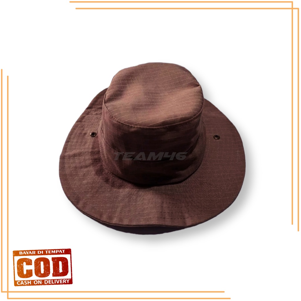 Topi Rimba Topi Gunung Rimba Hiking Hutan Camping Topi Bucket Rimba Outdoor Topi Rimba Ripstop Polos