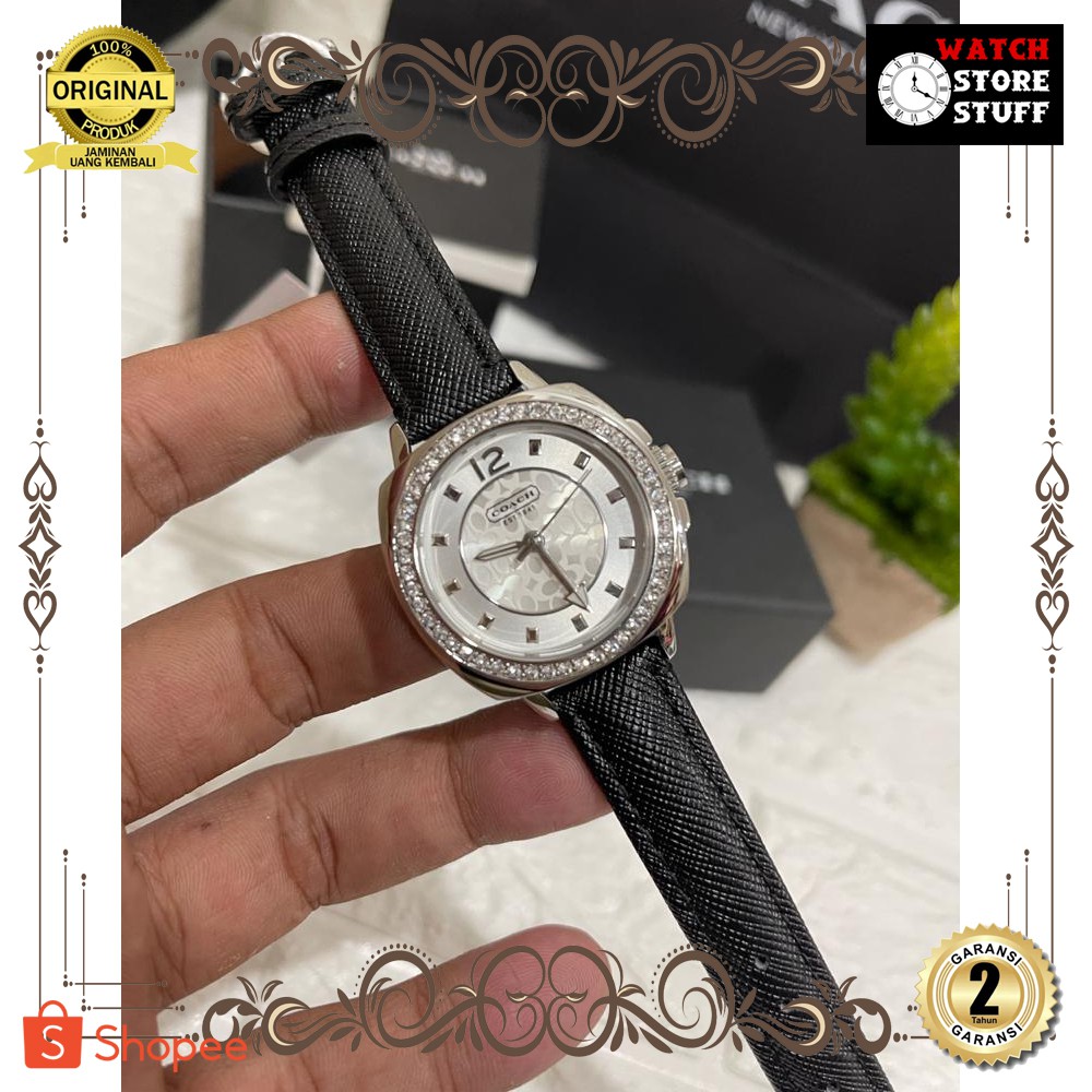 [ ORIGINAL COACH - GARANSI ] JAM TANGAN PRIA WANITA | RANTAI | KULIT | KARET | MURAH | WANITA BLACK 