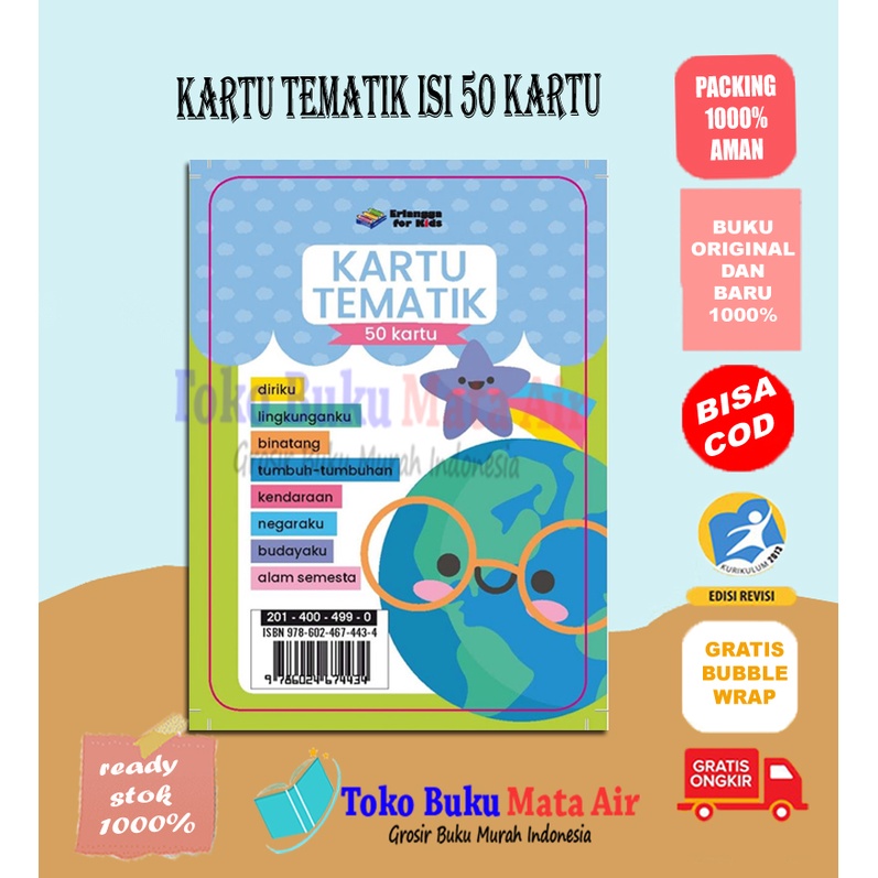 BEST SELLER KARTU TEMATIK ISI 50 KARTU - ERLANGGA FOR KIDS