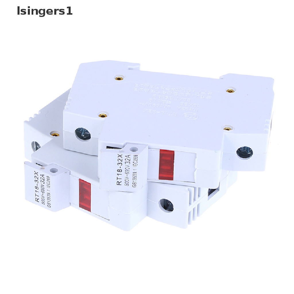 (lsingers1) 2pcs holder Sekring din rail mount rt18-32x ac 380v 32a 1 pole 10x38mm