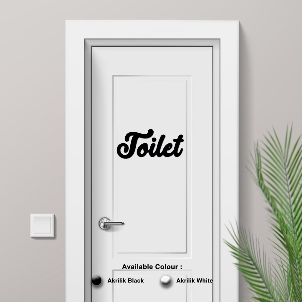 Hiasan Dinding AKRILIK - TOILET T05 - Wall Decor Letter Sign - 32x14cm