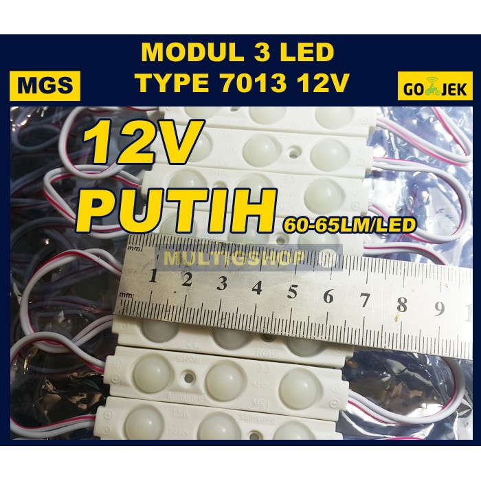 100Pcs Modul 3 LED 7013 12V - Warm white