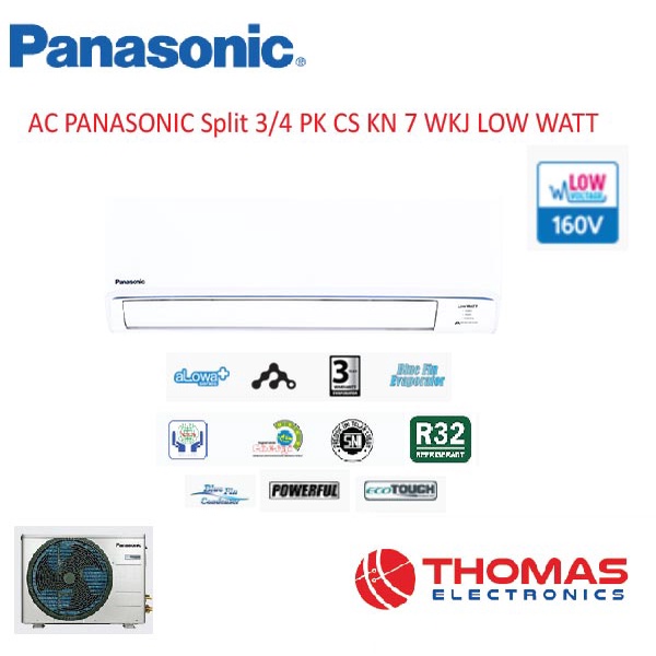 AC PANASONIC Low Watt 3/4 PK CS CU KN 7 WKJ Low Watt aLowa R32  GARANSI RESMI