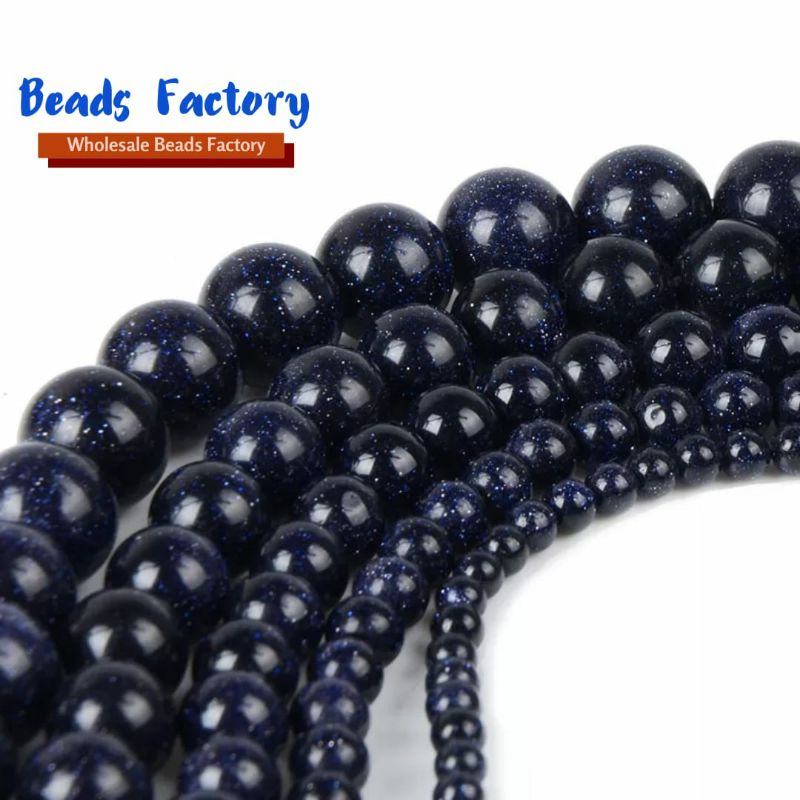 MANIK BATU ALAM/BAHAN CRAFT PASIR EMAS BIRU 6MM 8MM 10MM