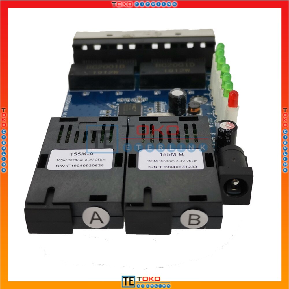 【Support POE】10/100M 2F4E 2 SC 4 RJ45 Ethernet  PCBA Single Mode 5V-12V input-2