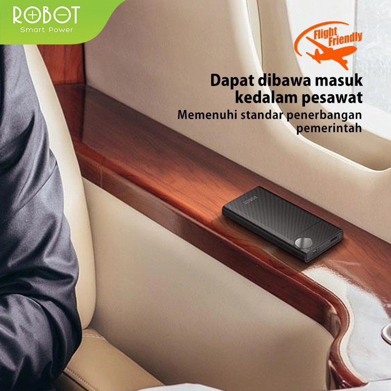 POWER BANK ROBOT RT190 ( 10000mAh ) 2 Port USB Fast Charging With LCD