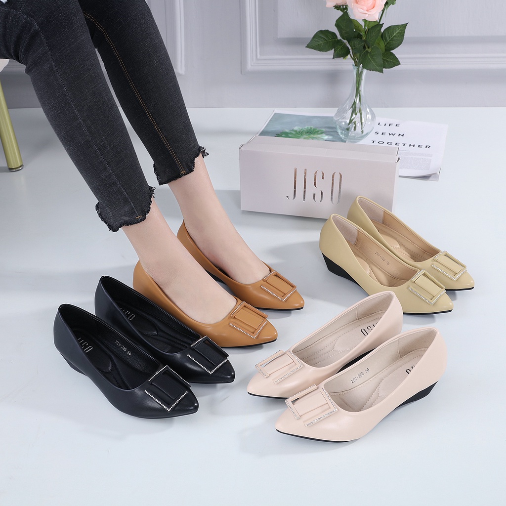 JISO RYONA ZEN-286 Sepatu Wedges Kerja Wanita 4cm Import