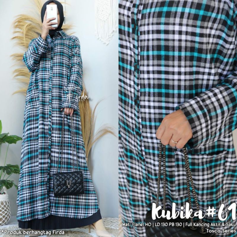 Kubika #61 Long Tunik Bahan Flanel All Size
