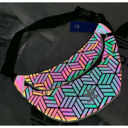 ADIDAS XENO x ISSEY MIYAKE REFLECTIVE WAISTBAG PATTERN / TAS DADA / TAS SELEMPANG