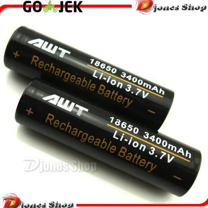 Battery Murah AWT Hitam 3400 MAH IMR 18650 - Baterai AWT Black OBRAL