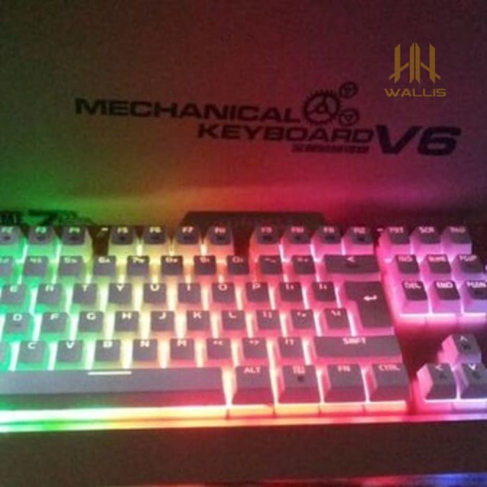 KEYBOARD GAMING WARWOLF V6 RGB SEMI MECHANICAL