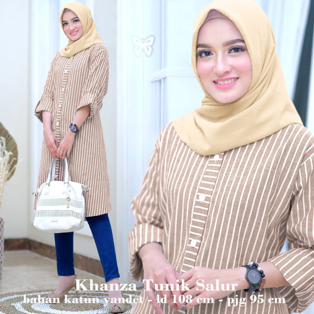 HOPYLOVY - Tunik Wanita Salur Khanza