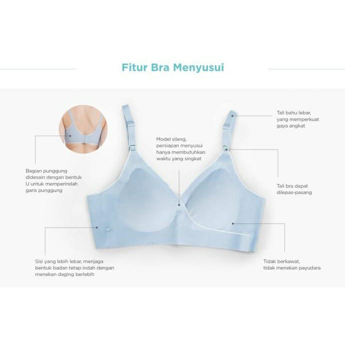 Mooimom Comfort Crossover Maternity &amp; Nursing Bra (B5604)F,D,B,G - Bra Hamil Menyusui