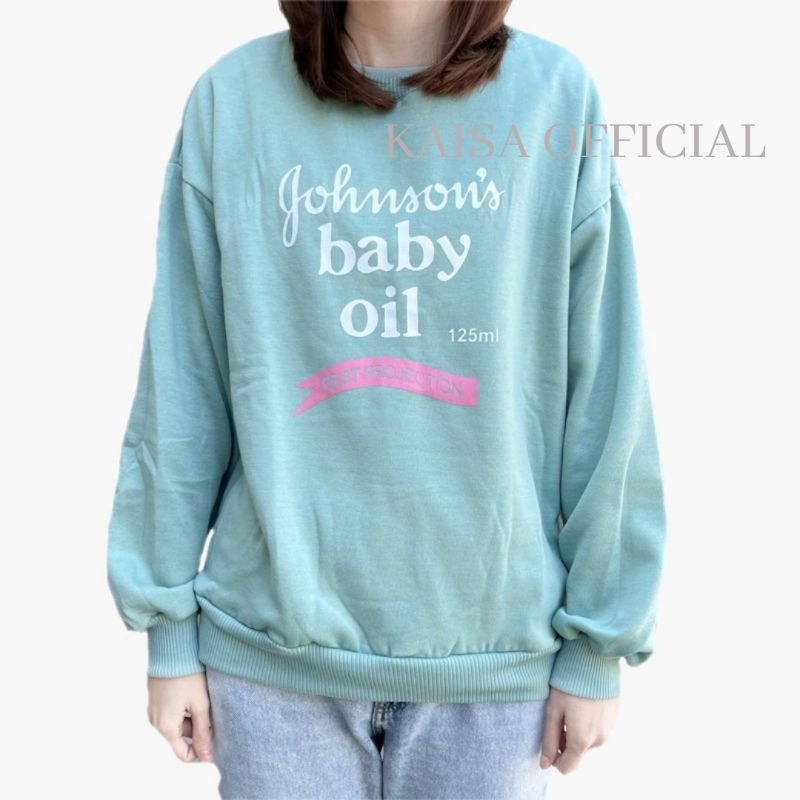 JOHNSON'S BABY OIL SWEATER WANITA OUTERWEAR CREWNECK PRIA HITS