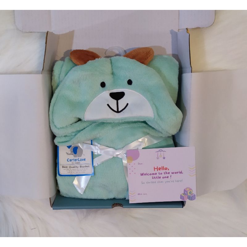 Kado bayi/hampers bayi/parcel bayi/baby gift set/kado lahiran bayi/selimut bayi topi-bear mint