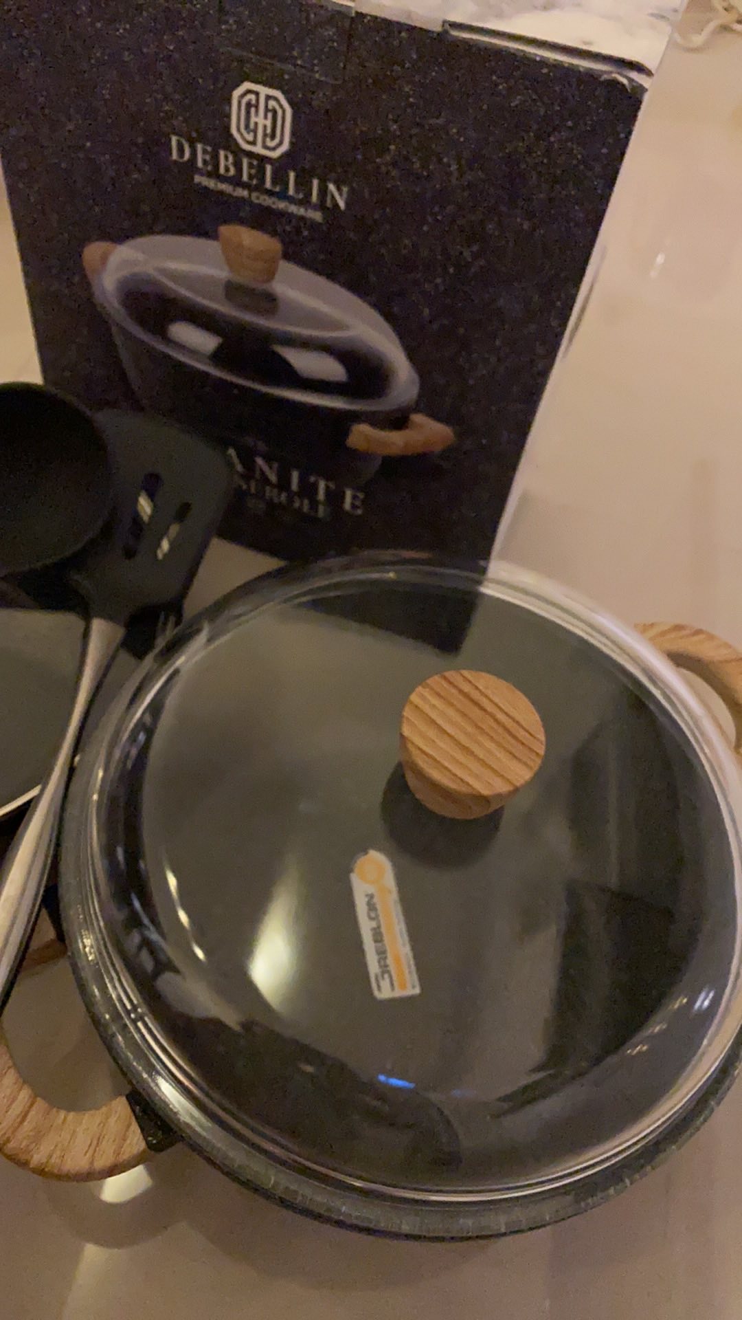 Debellin Casserole 28 Cm - Black Granite Cookware Series Atau Panci Anti Lengket Premium