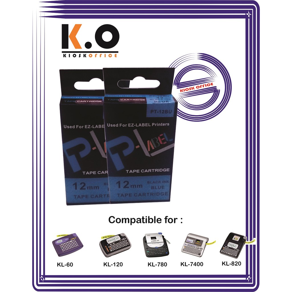 

Pita Label Tape Printer Casio 12mm Warna Biru