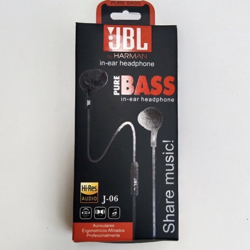 [J-6]Headset JBL J6 Hi-Res Audio Extra Bass Earphone JBL + Mic Pure Bass Stereo