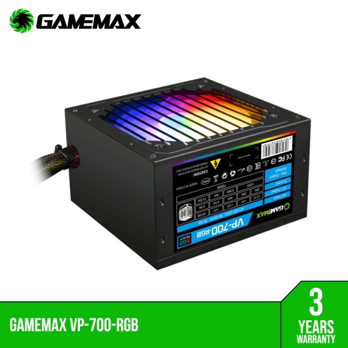 Gamemax PSU 700W VP-700 RGB Value Performance 80+ Gaming Power Supply