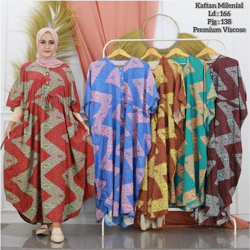 Ezpata Daster Batik Pekalongan Kaftan Serut Warna Soft Super Jumbo BB up to 100kg LD 166cm