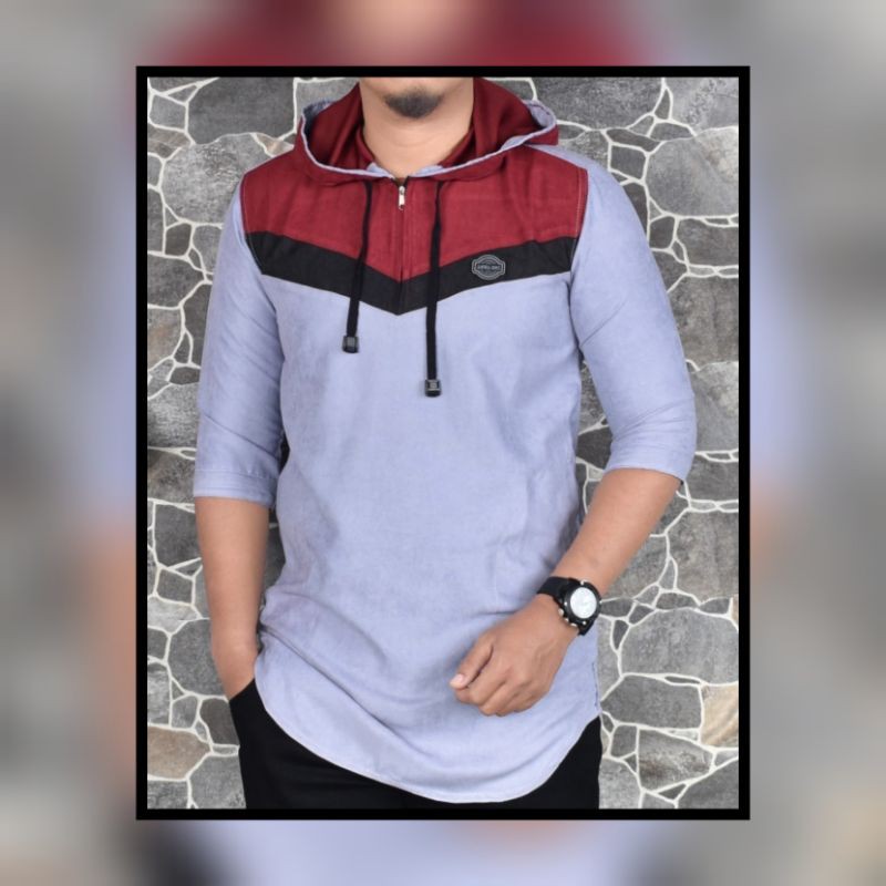 Kurta Hoodie Zipper Oxford Premium M-L-XL-XXL