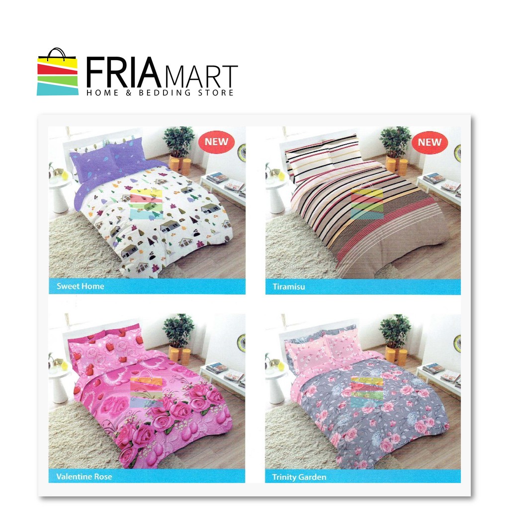  FATA  Sprei  Single 120X200 1 Sarung Bantal Guling Tidur 