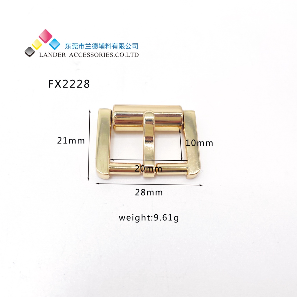 Lander Roller Buckle / Shiny Gold / FX2228 / 20mm / 2pcs