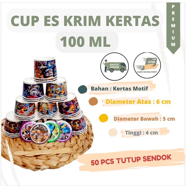 CUP ES 100 ML- Gambar Cup Es Krim / Cup Es Unik / Jual Cup Ice Cream Online - Gambar Cup Es K