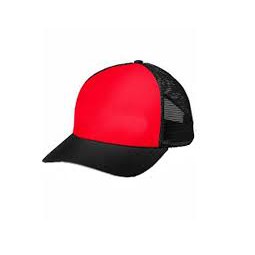 TOPI TRUCKER POLOS MOTIF HITAM-MERAH