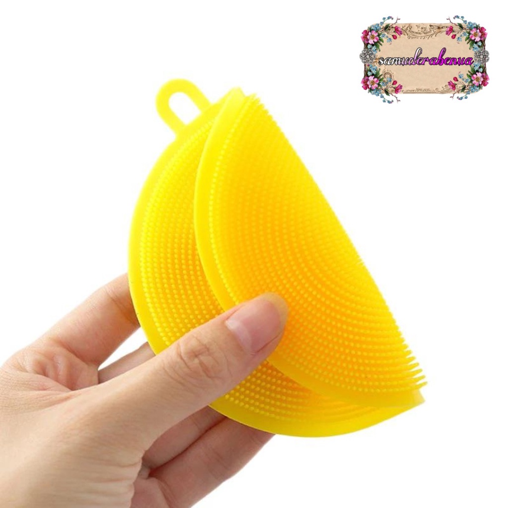 RT04 SPONS SPONGE SPON PENCUCI PIRING BULAT SILIKON SILICONE BRUSH SERBAGUNA FOOD GRADE SB2964