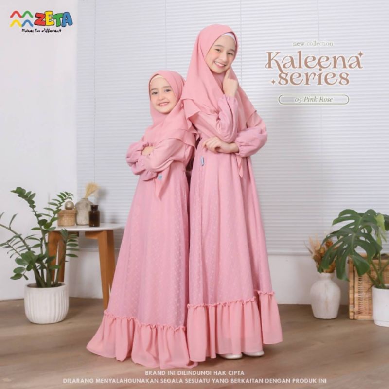 SET GAMIS ANAK GKLZ TOYOBO MIX TILE KHIMAR CERUTY KALEENA SERIES ORIGINAL ZETA OUTFIT