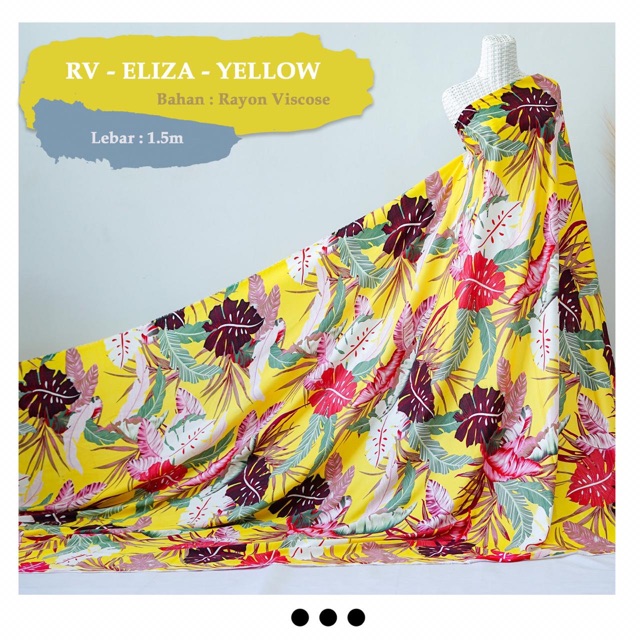 ELIZA KAIN METERAN MOTIF HAWAI BAHAN RAYON VISCOSE ADEM