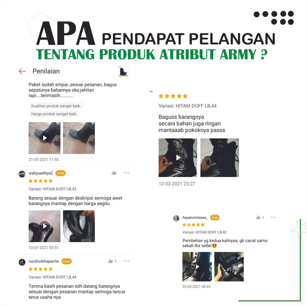 Sepatu PDL TNI AD Satpam Security Banser Polri Polisi Sol Karet ORIGINAL Sepatu Dinas Kerja Hitam Lapangan Pria - LB01