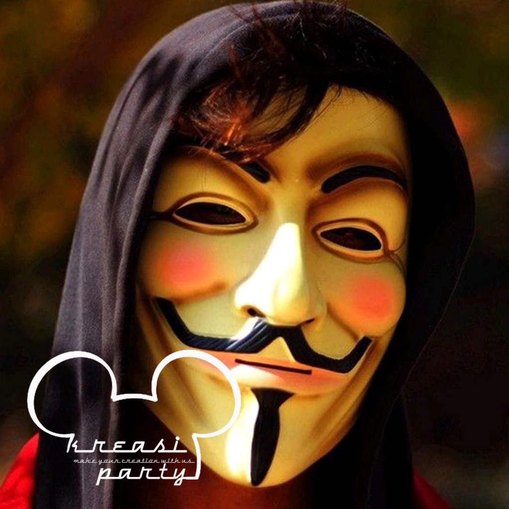 Topeng V For Vendetta Kuning - Mask Anonymous  Vendetta Guy Fawkes