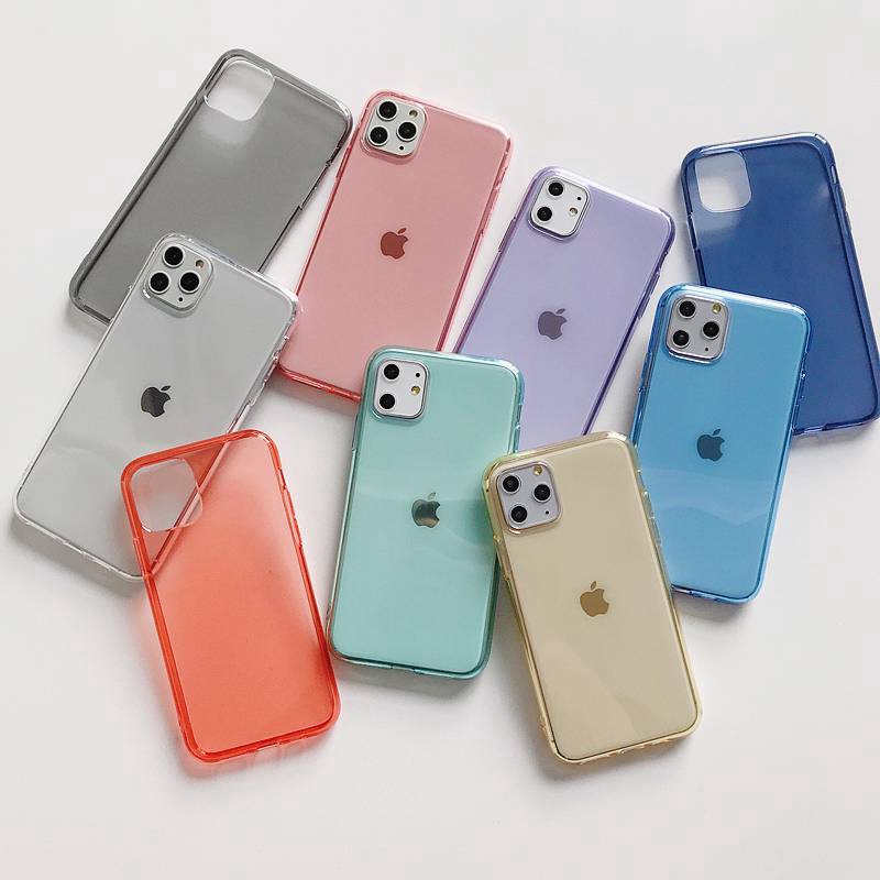 transparent case iPhone 11 Pro X XS MAX XR SE 2020 i6 6s+ 7 8Plus Ultra-thin phone case full cover soft tpu case