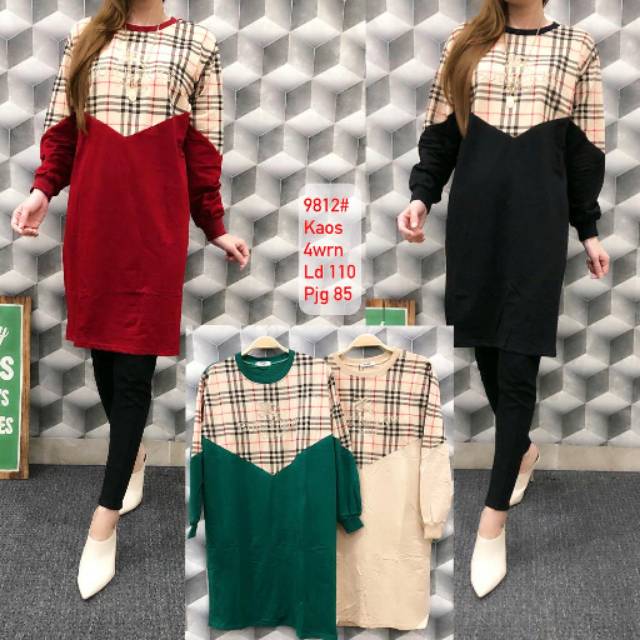 TUNIK KAOS IMPORT BURBERRY